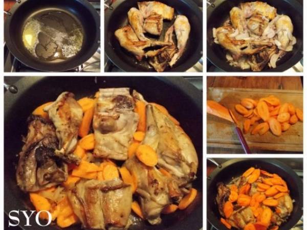 Lapin au Chèvre Frais et Lentilles du Berry, du Petit Bistro - Préparation etape 1