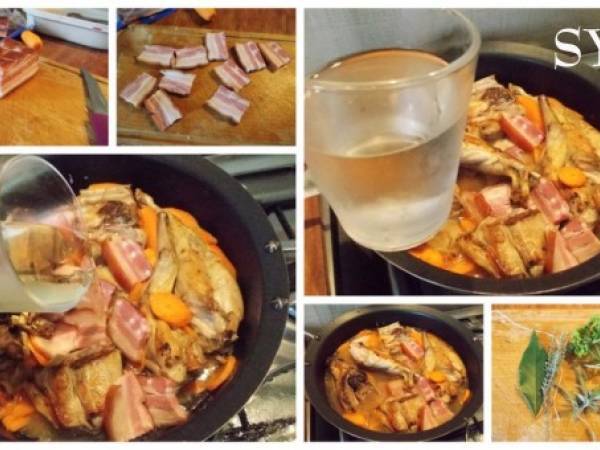 Lapin au Chèvre Frais et Lentilles du Berry, du Petit Bistro - Préparation etape 2