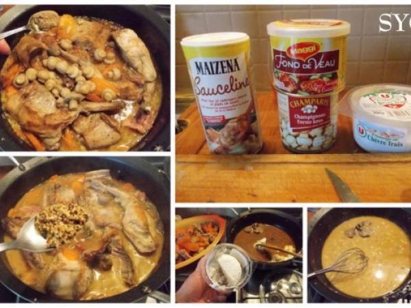 Lapin au Chèvre Frais et Lentilles du Berry, du Petit Bistro - Préparation etape 6