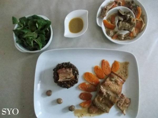 Lapin au Chèvre Frais et Lentilles du Berry, du Petit Bistro - Préparation etape 8