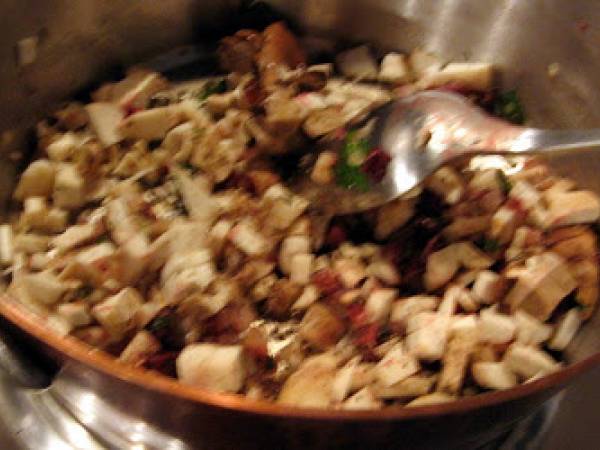 Palombes farcies aux cèpes - Wildtauben mit Steinpilzfüllung - Préparation etape 2