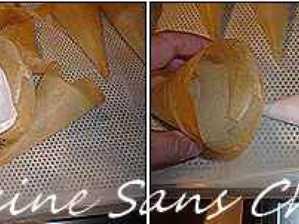 Cornets de feuilles de bricks fourrés au thon et chantilly - Préparation etape 6