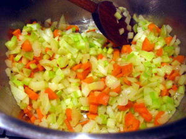 Soupe de maïs aux crevettes St Jacques et poisson - Préparation etape 2