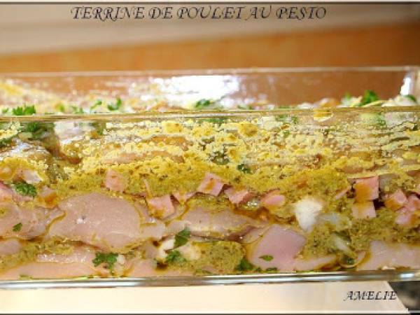 TERRINE DE POULET AU PESTO - Préparation etape 3