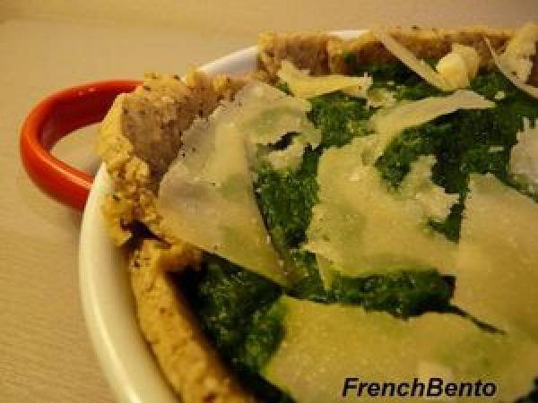 Tarte épinard, pecorino et graines torréfiées [le serpent se mord la queue] - Préparation etape 5