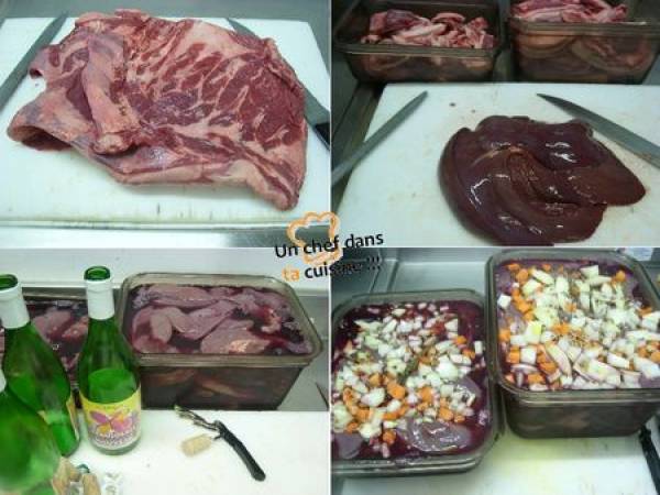 Caillettes de Sanglier au Beaulolais Nouveau - Préparation etape 1