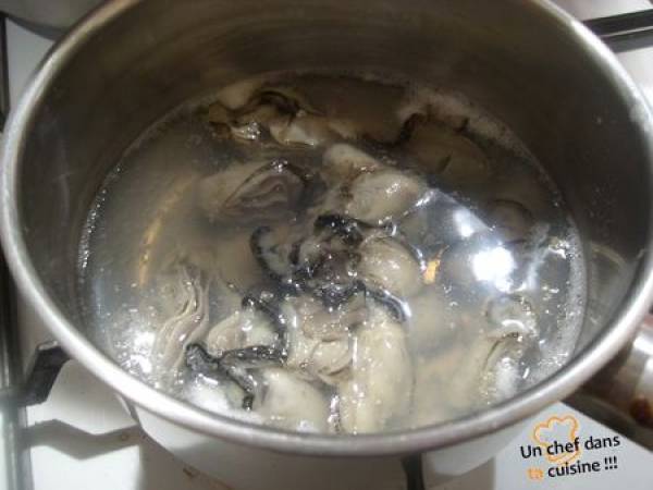 Huîtres Chaudes au Sabayon Truffé - Préparation etape 2