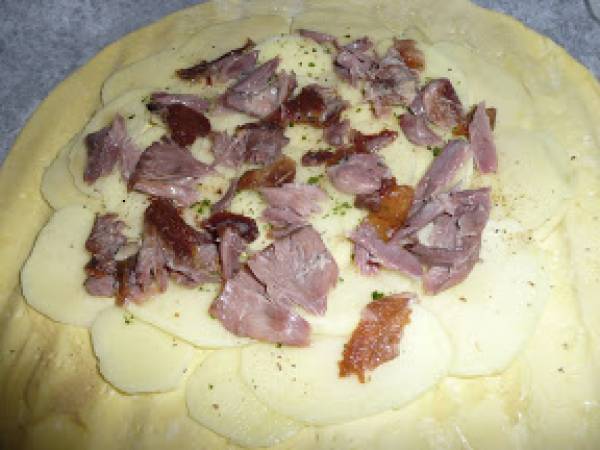 Tourte au confit de canard et aux deux pommes - Préparation etape 4