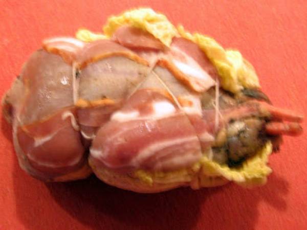 Perdreau au chou et aux chataîgnes - Rebhuhn mit Maronen-Kohl - Préparation etape 3