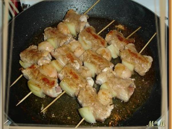 Brochettes de porc aux litchis - Préparation etape 4
