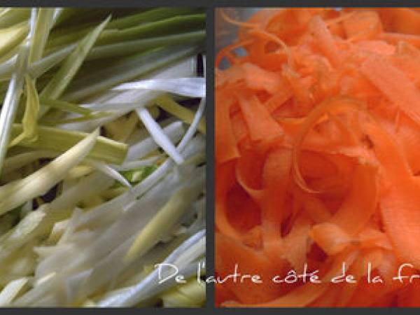 ST-JACQUES POELEES, RUBANS DE CAROTTES ET POIREAUX - Préparation etape 2