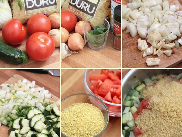 Épaule d'agneau farcie aux amandes & aux fruits séchés - Bulgur aux légumes - Préparation etape 5