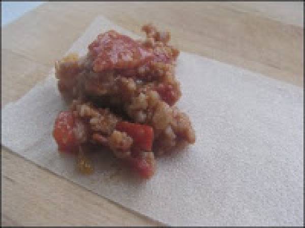 Brick maison - hachis & chou chinois - Préparation etape 3