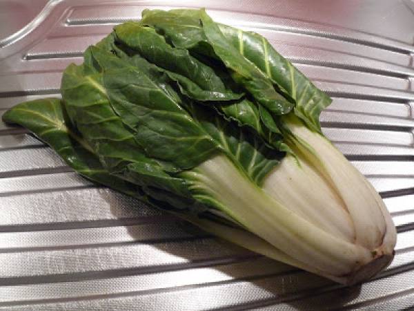 Feuilles de blette sautées - Sautierter Mangold - Préparation etape 1