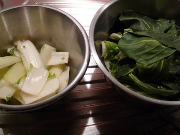 Feuilles de blette sautées - Sautierter Mangold - Préparation etape 2