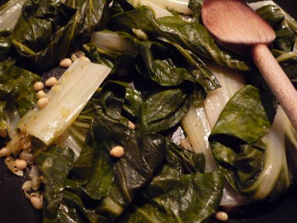 Feuilles de blette sautées - Sautierter Mangold - Préparation etape 4