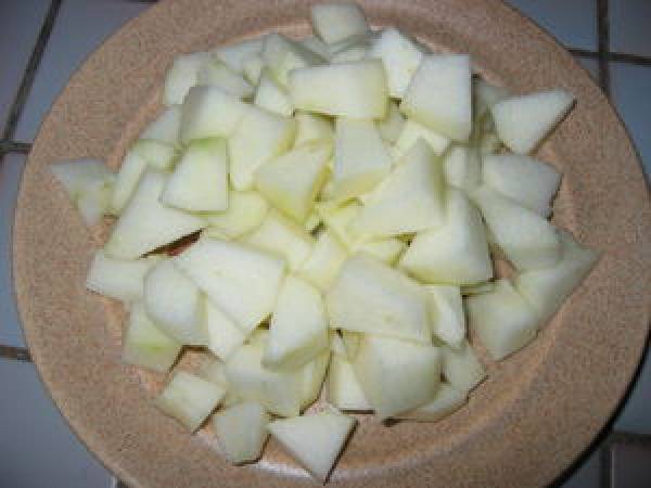 Petit chèvre au lard fumé sur dés de pomme cuite - Préparation etape 1