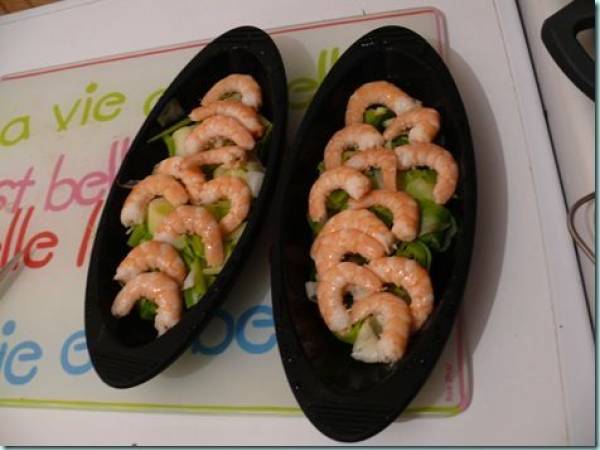 Papillotes poireau crevettes ch vre et miel - Préparation etape 2