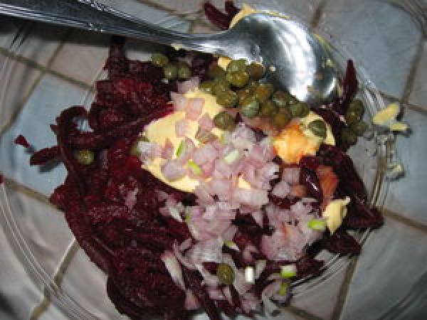 Tartare de betteraves aux fines herbes - Préparation etape 3