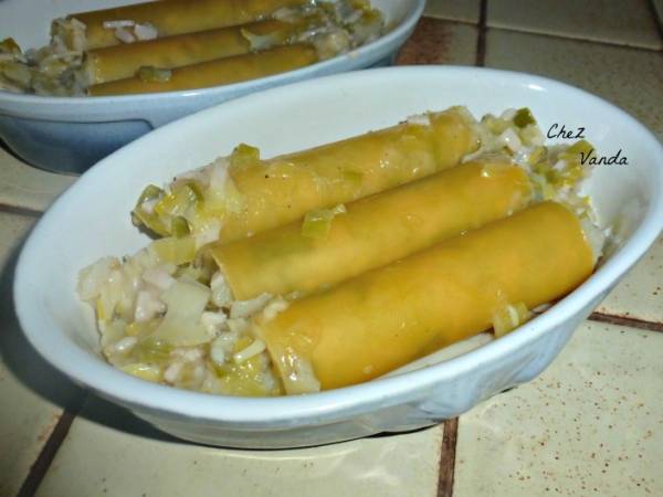 Cannellonis aux poireaux et au comté - Préparation etape 2