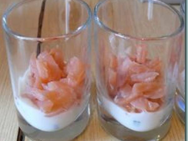 Verrines de ricotta au saumon fumé - Préparation etape 2