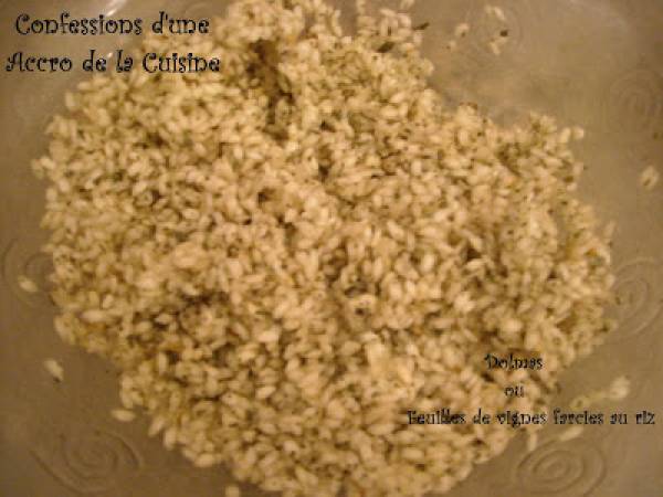 Dolmas ou feuilles de vigne farcies au riz - Préparation etape 2