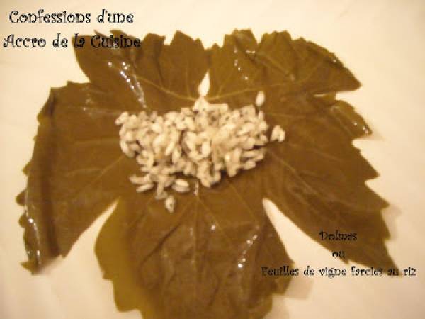 Dolmas ou feuilles de vigne farcies au riz - Préparation etape 3