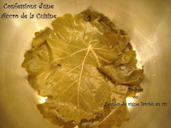 Dolmas ou feuilles de vigne farcies au riz - Préparation etape 6