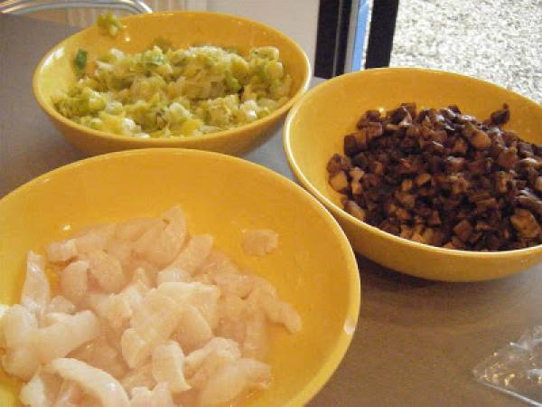 Feuilleté de sole aux champignons et aux poireaux - Préparation etape 3