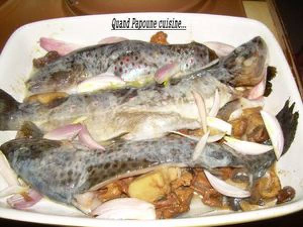 Truites rotie aux champignons des bois - Préparation etape 5