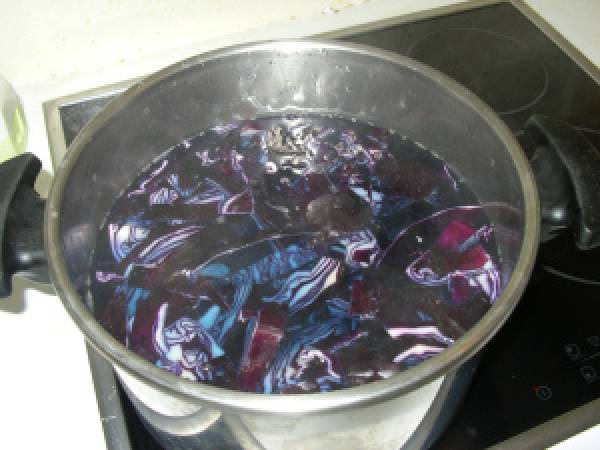 Choux rouge aux lardons et aux pommes - Préparation etape 1