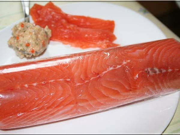 BALLOTTINE DE SAUMON AUX COQUILLES-SAINT JACQUES - Préparation etape 5