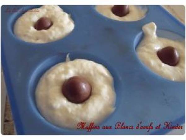 Muffins aux Blancs d'Oeufs et Kinder - Préparation etape 4