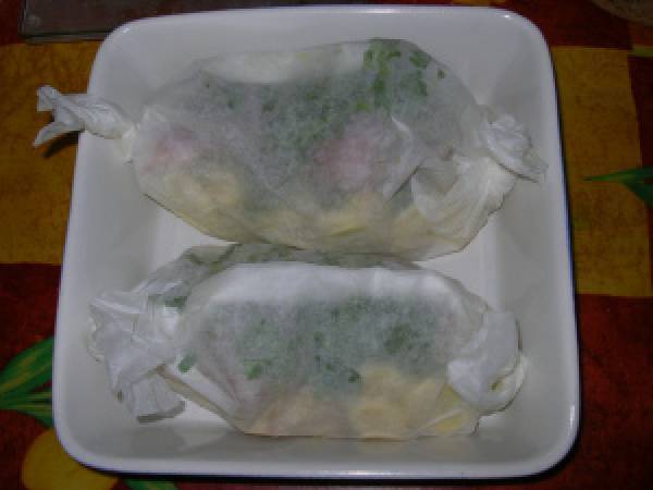 Papillote de lapin à la coriandre et pommes de terre fondantes - Préparation etape 4