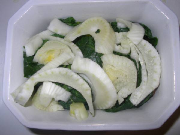 Cassolette au saumon, épinards et fenouil - Préparation etape 4