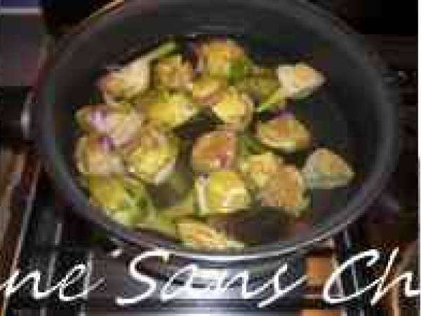 Penne aux artichauts poivrade et crème de parmesan - Préparation etape 2