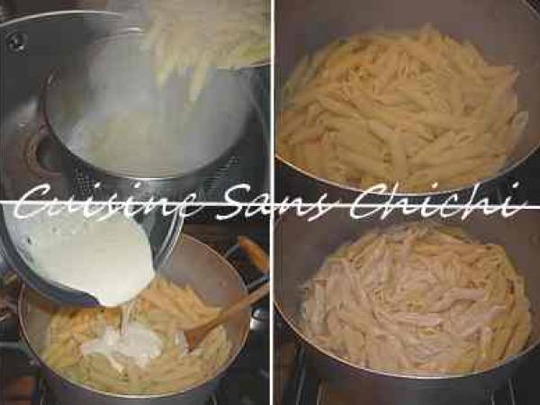 Penne aux artichauts poivrade et crème de parmesan - Préparation etape 5