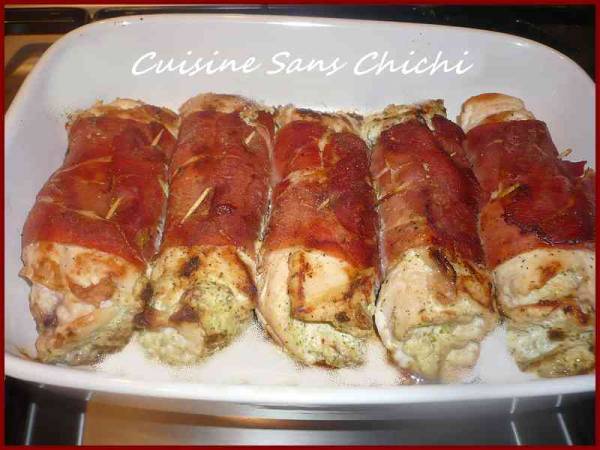 Roulés de poulet au jambon cru, farcis de ricotta et pesto - Préparation etape 8