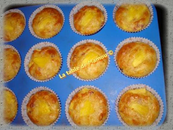 Muffins à l'ananas et au jambon cru - Préparation etape 5
