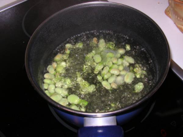 Poêlée : Poulet, poivrons, courgettes, feves et coquillettes - Préparation etape 1