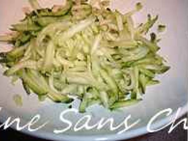 Spaghettis à la carbonara végétarienne aux courgettes. - Préparation etape 2