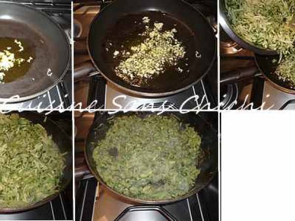 Spaghettis à la carbonara végétarienne aux courgettes. - Préparation etape 4