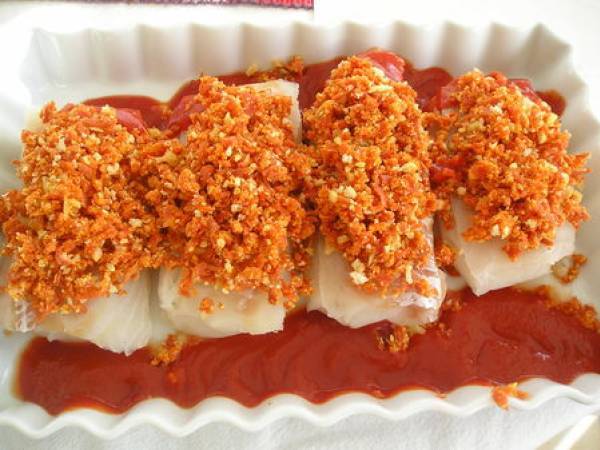 Pavés de cabillaud au crumble de chorizo - Préparation etape 2