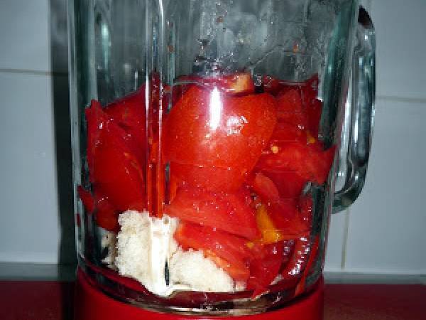 Italienisches Gaspacho italien - Préparation etape 1