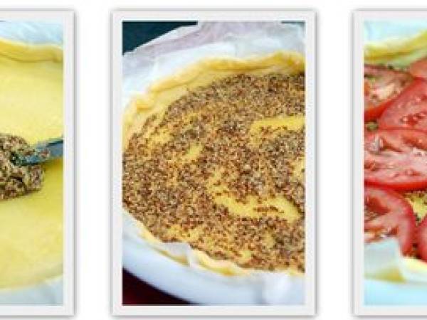 Tarte à la tomate, basilic & mozzarella - Préparation etape 4