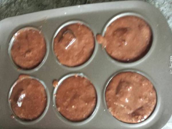 Muffins chocolat, coeur fondant chocolat blanc - Préparation etape 6