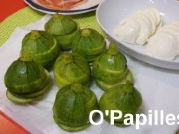 Courgettes rondes à la mozzarella et au jambon - Préparation etape 5