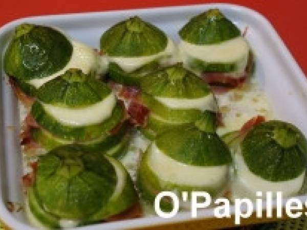 Courgettes rondes à la mozzarella et au jambon - Préparation etape 7