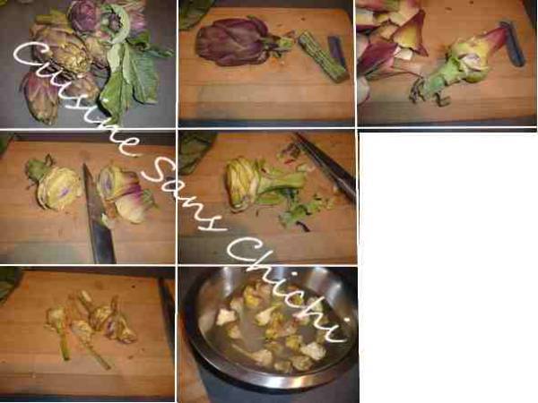 Artichauts à l'italienne - Préparation etape 2