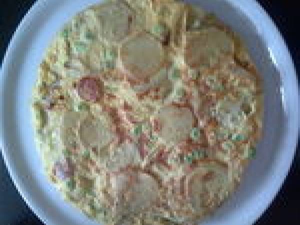 Tortilla de patates douces, petits pois et chorizo - Préparation etape 5
